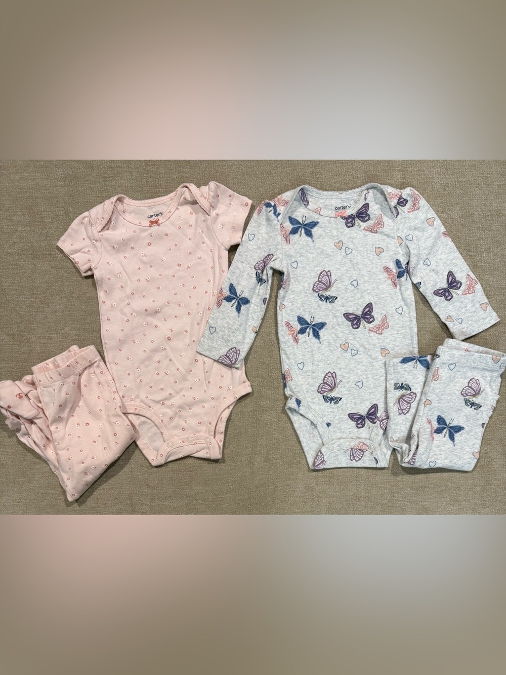 Lot of 4 - Carter's Bodysuit and Pants - 9 Months